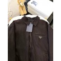 PRADA 2024FW Denim Triangle Logo Quilted Jacket PRADA 2024FW Denim Triangle Logo Quilted Jacket
