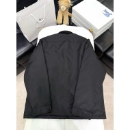 PRADA 2024FW Triangle Logo Puffer Jacket - Black