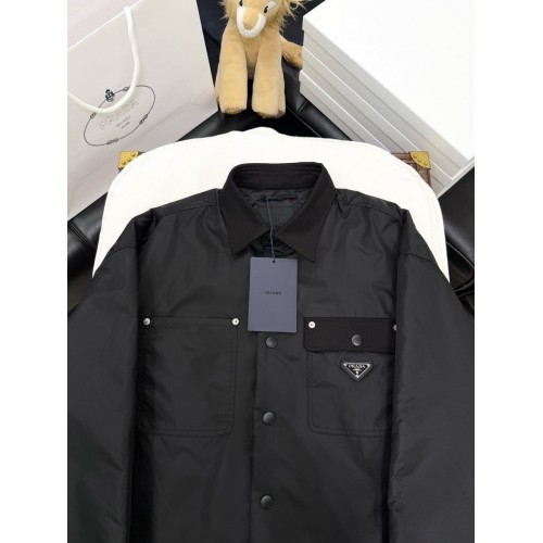 PRADA 2024FW Triangle Logo Puffer Jacket - Black PRADA 2024FW Triangle Logo Puffer Jacket - Black