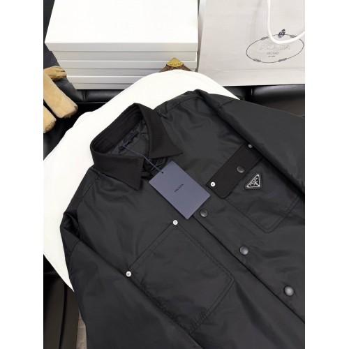 PRADA 2024FW Triangle Logo Puffer Jacket - Black PRADA 2024FW Triangle Logo Puffer Jacket - Black