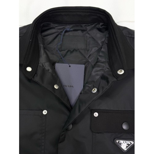 PRADA 2024FW Triangle Logo Puffer Jacket - Black PRADA 2024FW Triangle Logo Puffer Jacket - Black