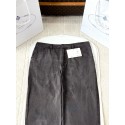 PRADA 25SS Triangle Leather Trousers - Black