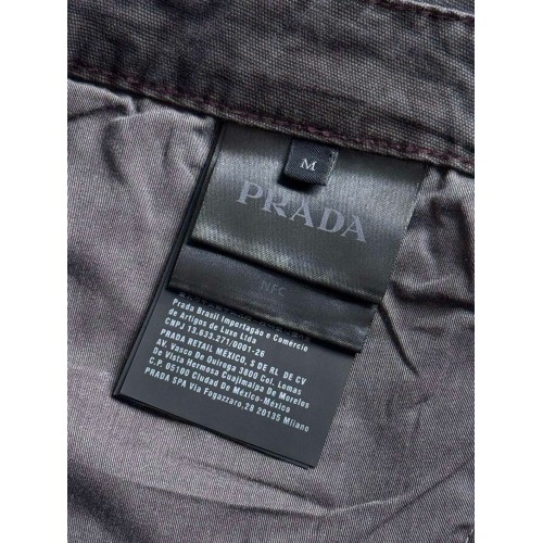 PRADA 25SS Triangle Leather Trousers - Black