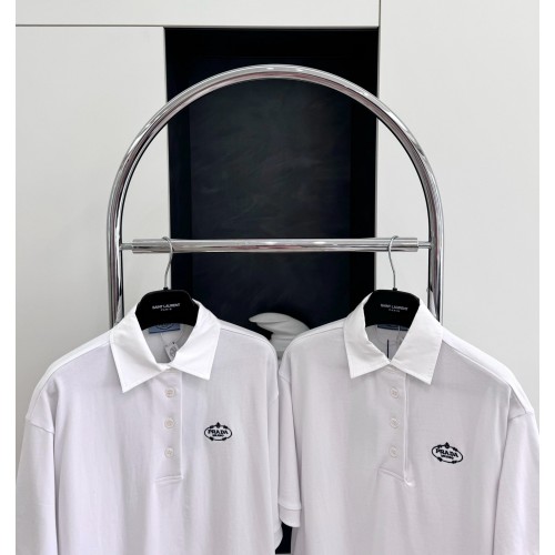 PRADA Embroidered Polo - White