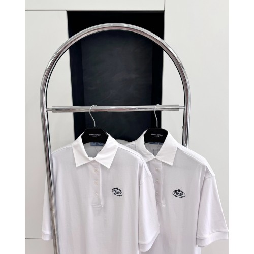PRADA Embroidered Polo - White