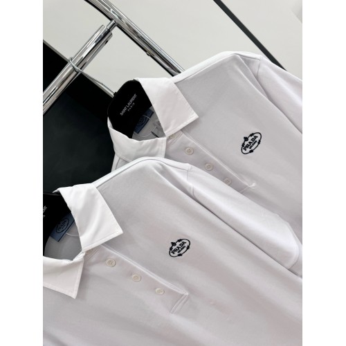 PRADA Embroidered Polo - White