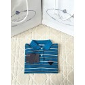 PRADA Striped Polo Shirt - Blue PRADA Striped Polo Shirt - Blue