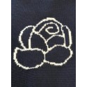 THOM BROWNE Classic Four Bar Rose Knit Cardigan - Black THOM BROWNE Classic Four Bar Rose Knit Cardigan - Black