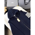 THOM BROWNE Classic Four Bar Rose Knit Cardigan - Black THOM BROWNE Classic Four Bar Rose Knit Cardigan - Black
