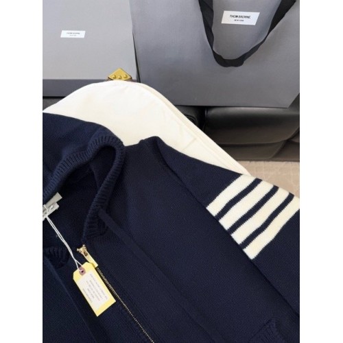 THOM BROWNE Classic Four Bar Rose Knit Cardigan - Black THOM BROWNE Classic Four Bar Rose Knit Cardigan - Black