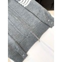 THOM BROWNE Classic Four Bar Rose Knit Cardigan - Grey THOM BROWNE Classic Four Bar Rose Knit Cardigan - Grey
