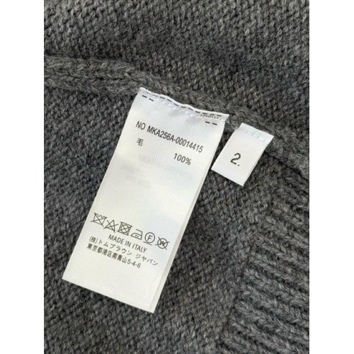THOM BROWNE Classic Four Bar Rose Knit Cardigan - Grey THOM BROWNE Classic Four Bar Rose Knit Cardigan - Grey
