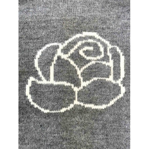 THOM BROWNE Classic Four Bar Rose Knit Cardigan - Grey THOM BROWNE Classic Four Bar Rose Knit Cardigan - Grey