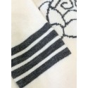 THOM BROWNE Classic Four Bar Rose Knit Cardigan - White THOM BROWNE Classic Four Bar Rose Knit Cardigan - White