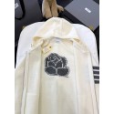 THOM BROWNE Classic Four Bar Rose Knit Cardigan - White THOM BROWNE Classic Four Bar Rose Knit Cardigan - White