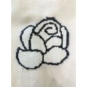 THOM BROWNE Classic Four Bar Rose Knit Cardigan - White THOM BROWNE Classic Four Bar Rose Knit Cardigan - White