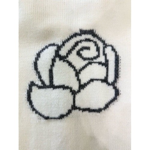 THOM BROWNE Classic Four Bar Rose Knit Cardigan - White THOM BROWNE Classic Four Bar Rose Knit Cardigan - White