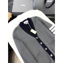 THOM BROWNE Colorblock 4-Bar Stripe Cardigan Sweater - Grey THOM BROWNE Colorblock 4-Bar Stripe Cardigan Sweater - Grey