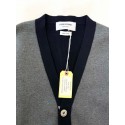 THOM BROWNE Colorblock 4-Bar Stripe Cardigan Sweater - Grey THOM BROWNE Colorblock 4-Bar Stripe Cardigan Sweater - Grey